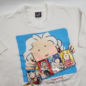 VTG Warning Grandmother Photos Single Stitch T-shirt Holds Pics Adult‎ XL READ